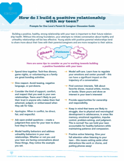 Building A Positive Relationship Worksheet